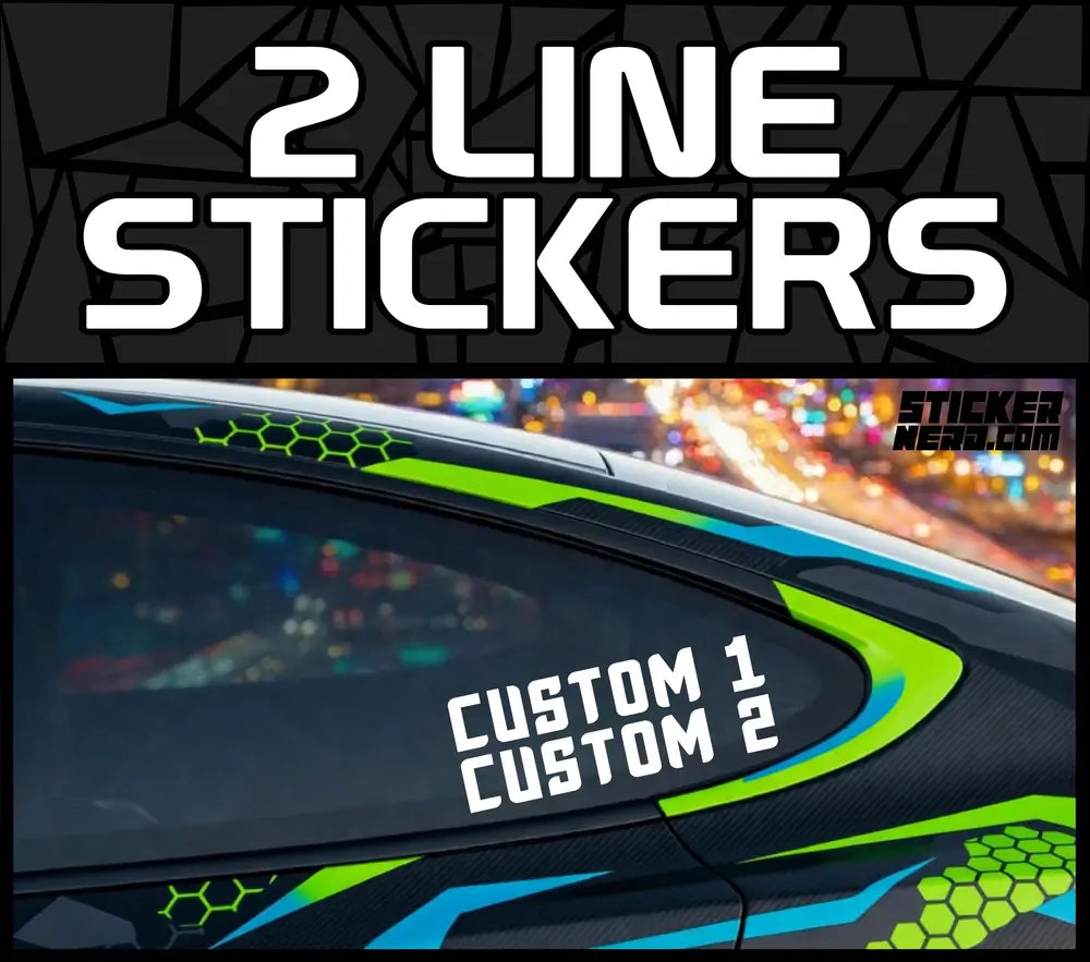Sticker 2 Line Label 2 Line Stickers - Custom Decals - Custom Personalized Decal ...