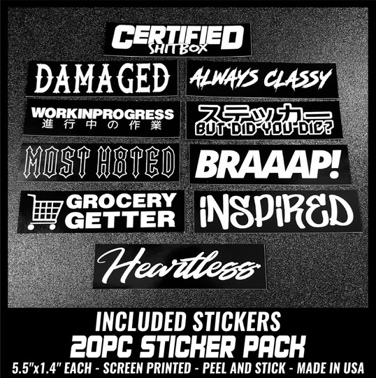 20pc Sticker Pack - STICKERNERD.COM