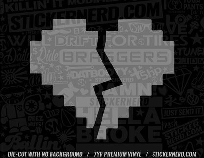 8 Bit Broken Heart Sticker - Decal - STICKERNERD.COM