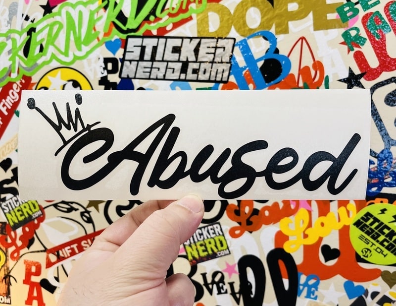 Abused Crown Sticker - STICKERNERD.COM