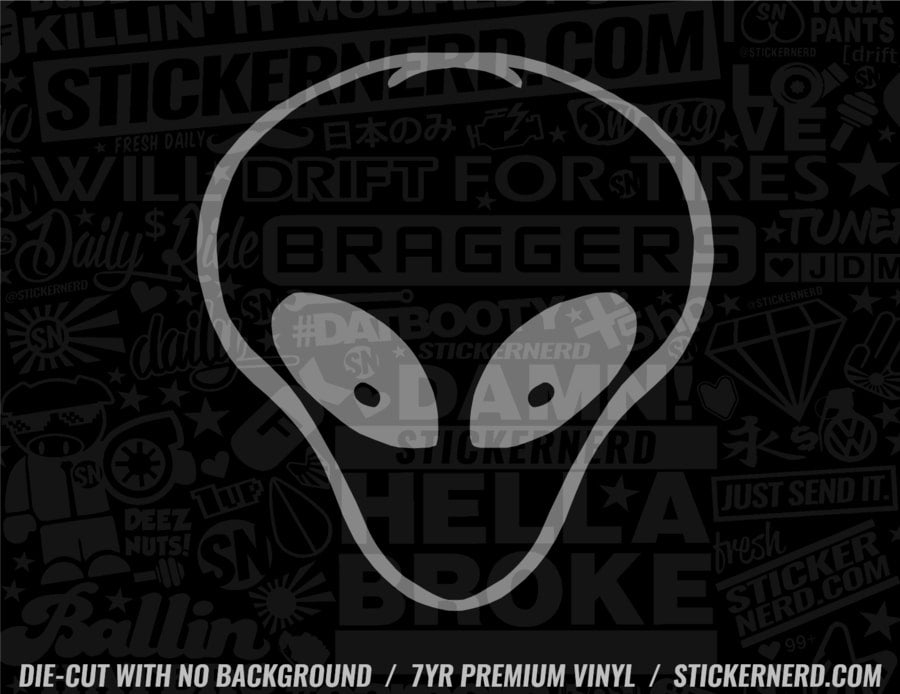 Alien Head Sticker - Decal - STICKERNERD.COM