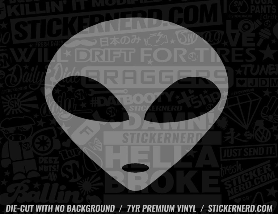 Alien Head Sticker - Decal - STICKERNERD.COM