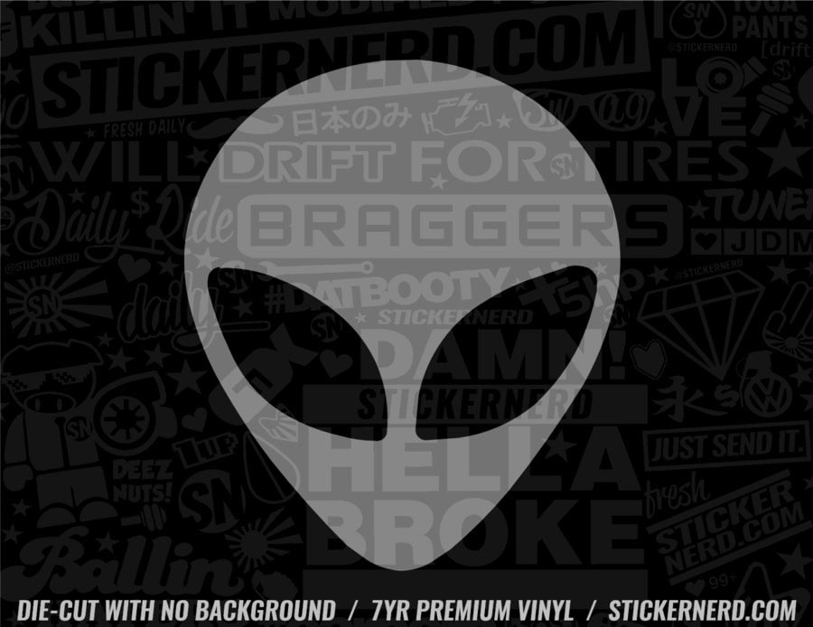 Alien Head Sticker - Decal - STICKERNERD.COM