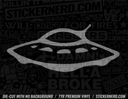 Alien Space Ship Sticker - Decal - STICKERNERD.COM