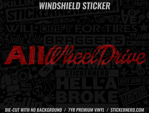 All Wheel Drive Windshield Sticker - Decal - STICKERNERD.COM