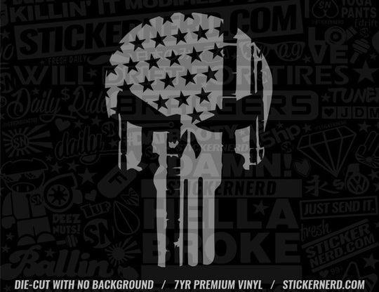 America Flag Skull Sticker - Decal - STICKERNERD.COM