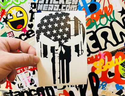 America Flag Skull Decal - STICKERNERD.COM