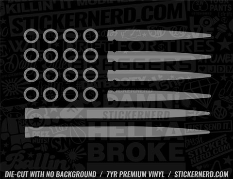 America Flag Bullets Sticker - Decal - STICKERNERD.COM