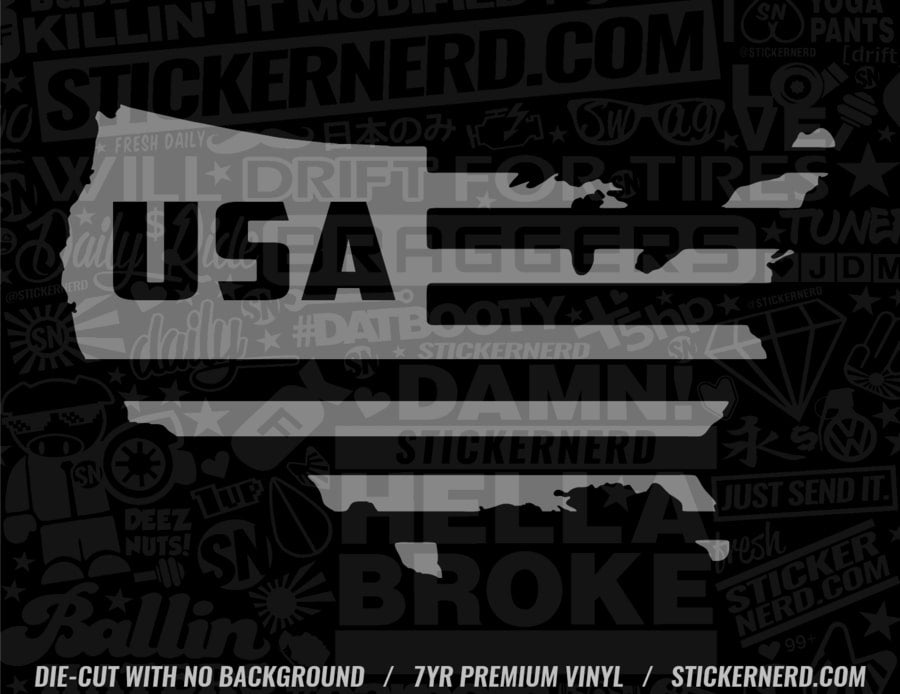 America Flag USA Sticker - Decal - STICKERNERD.COM