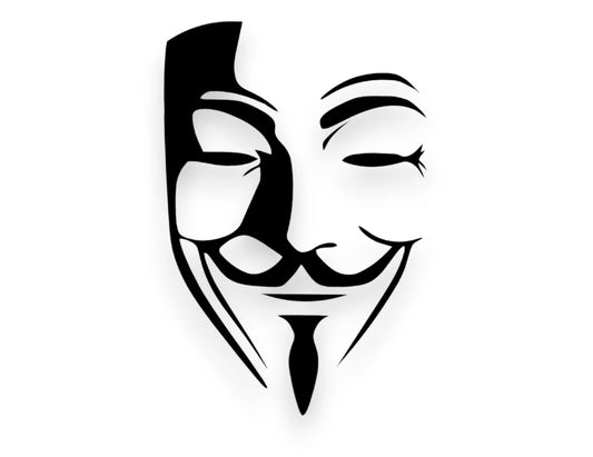 Anonymous Mask Sticker - Window Decal - STICKERNERD.COM