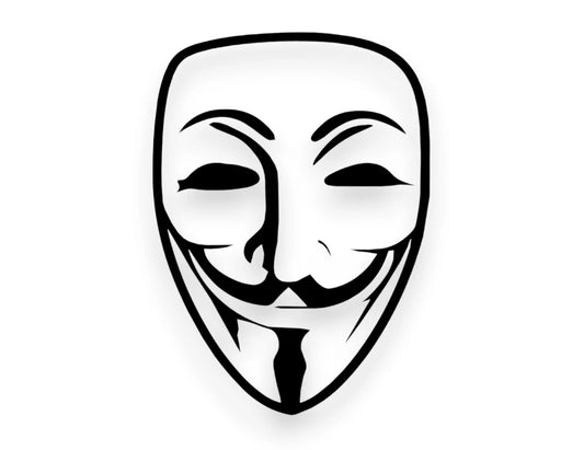 Anonymous Mask Sticker - Window Decal - STICKERNERD.COM