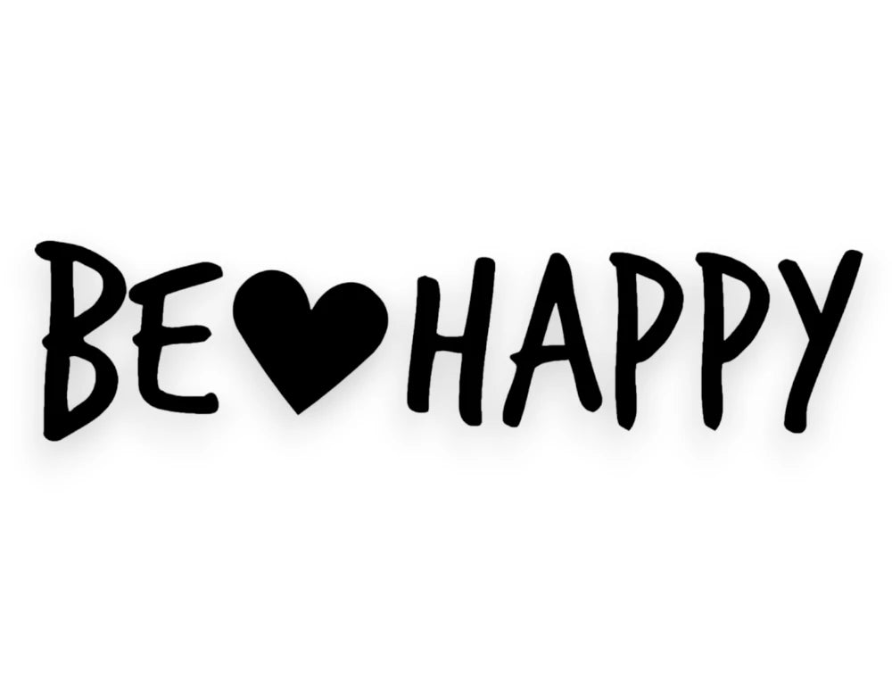 Be Happy Heart Sticker - Decal - STICKERNERD.COM
