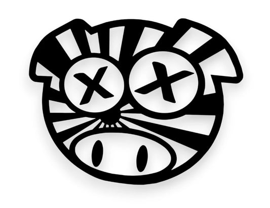 Japan Flag Rally Pig Sticker - Window Decal - STICKERNERD.COM
