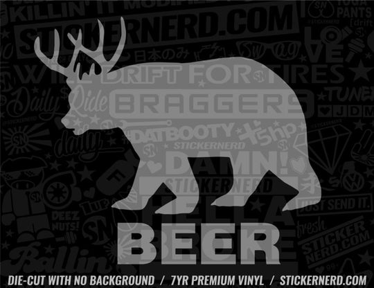 Beer Bear Sticker - Window Decal - STICKERNERD.COM