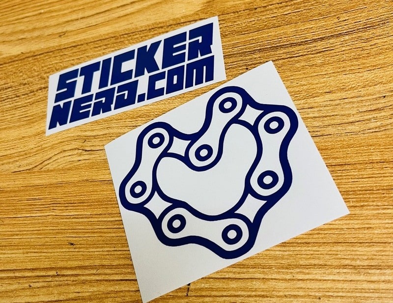 Bike Chain Heart Decal - STICKER NERD - StickerNerd.com
