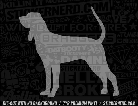 Black And Tan Coonhound Dog Sticker - Decal - STICKERNERD.COM