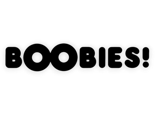 Boobies Sticker - Funny Window Decal - STICKERNERD.COM