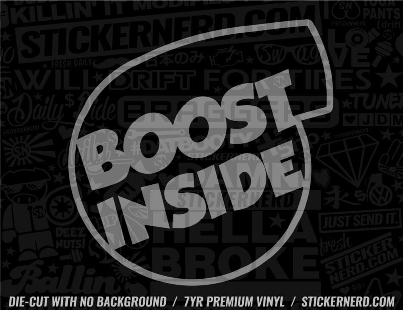 Boost Inside Sticker - Supercharger Stickers - Tuner Boosted Car Decal ...