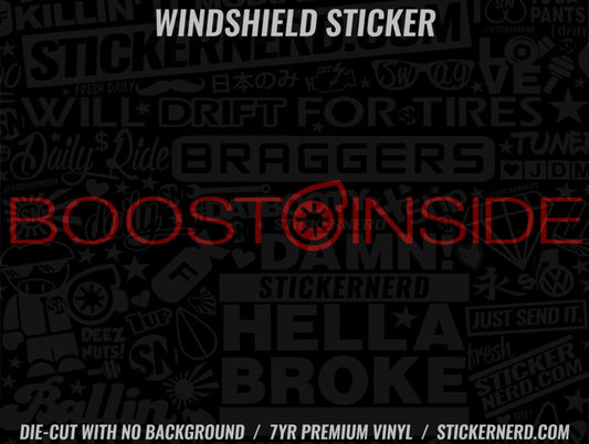 Boost Inside Turbo Windshield Sticker - Window Decal - STICKERNERD.COM