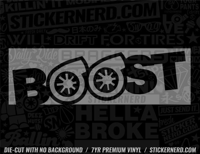 Boost Sticker - Turbo Supercharger Stickers - Tuner Boosted Decal ...