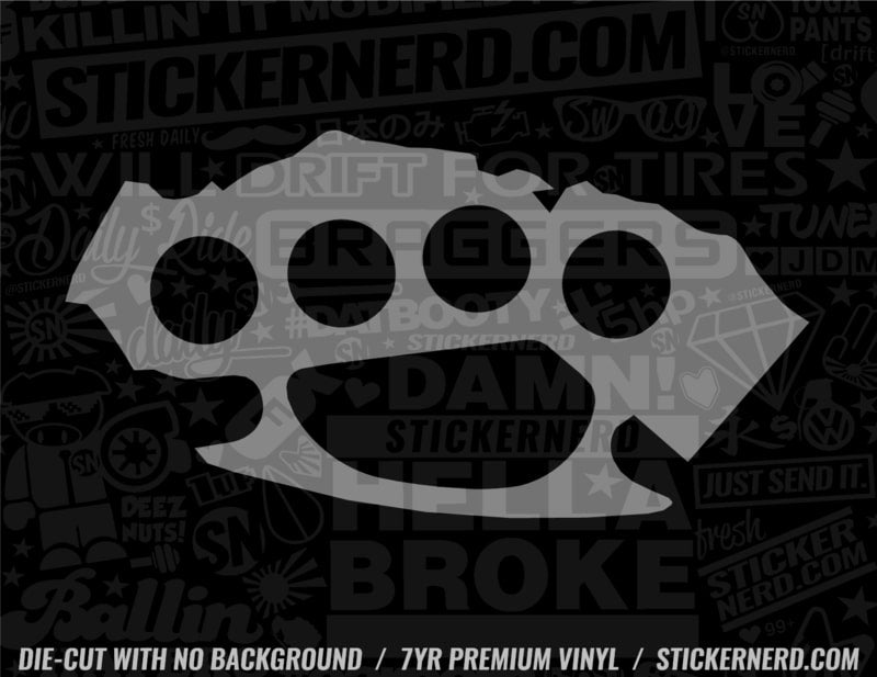 Brass Knuckles Sticker - Window Decal - STICKERNERD.COM