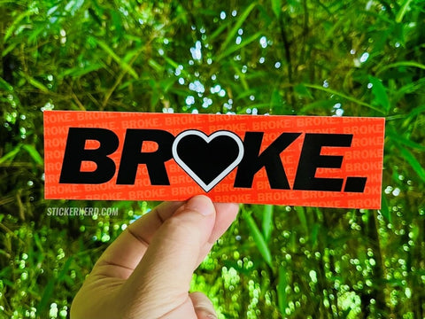 Broke Heart Printed Sticker - STICKERNERD.COM