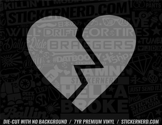 Broken Heart Sticker - Window Decal - STICKERNERD.COM