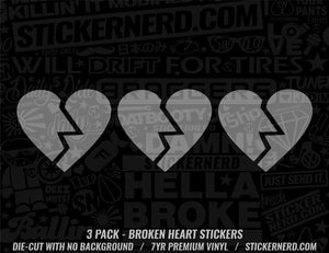 Broken Heart Sticker - 3 Pack