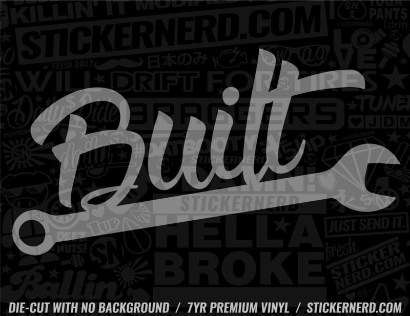 Built Wrench Sticker - Funny Stickers - JDM Car Window Decals ...