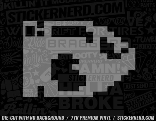 Bullet 8-Bit Sticker - Window Decal - STICKERNERD.COM