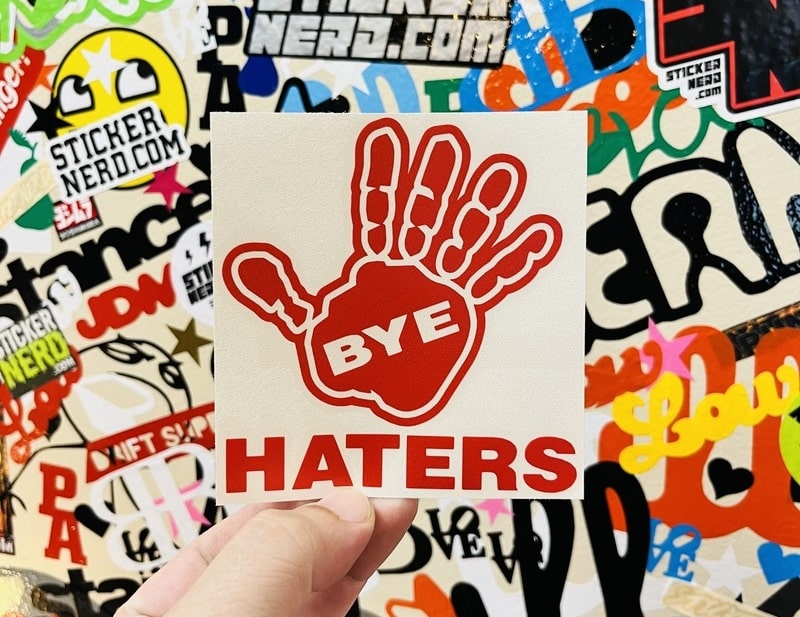 Bye Haters Sticker - Window Stickers - STICKERNERD.COM