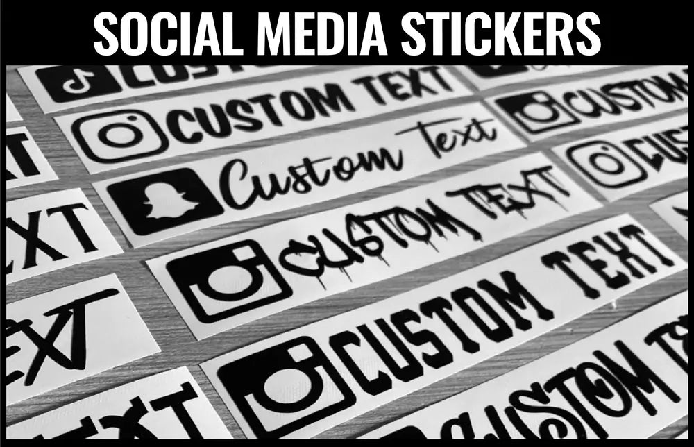 Custom Social Media Stickers For Cars, Trucks And Windows 