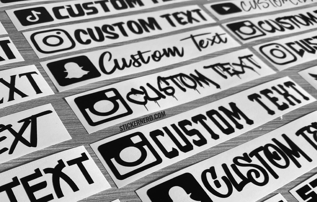 Custom Social Media Stickers - Window Decal - STICKERNERD.COM