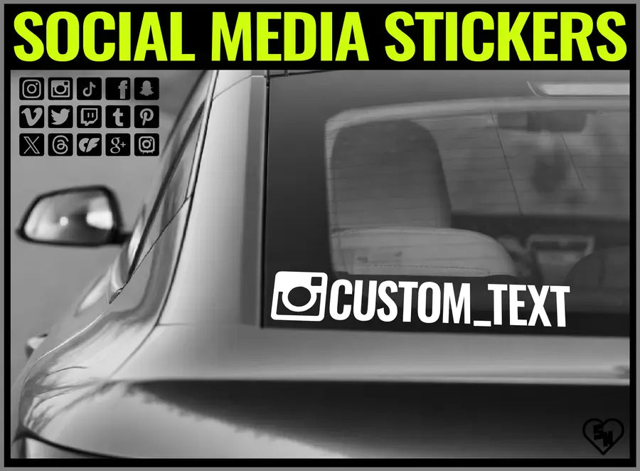 Custom Social Media Stickers For Cars, Trucks And Windows 