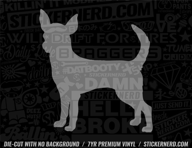 Chihuahua Sticker - Dog Window Decal - STICKERNERD.COM