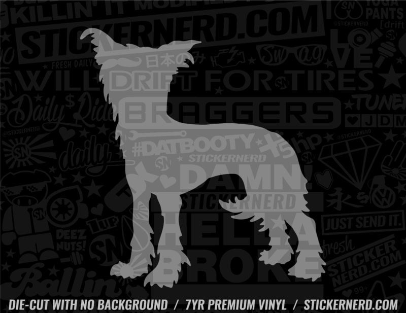 Chinese Crested Dog Sticker - Window Decal - STICKERNERD.COM