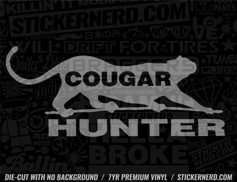 Cougar Hunter Sticker - Decal - STICKERNERD.COM