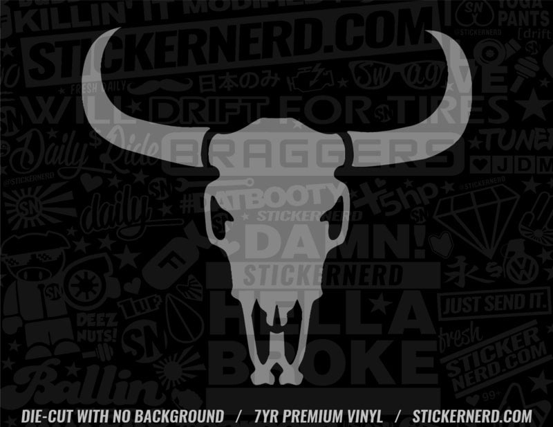 Cow Skull Sticker - Decal - STICKERNERD.COM