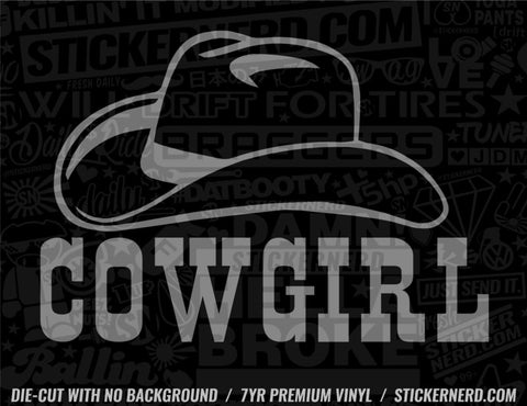 Cowgirl Hat Sticker - Decal - STICKERNERD.COM
