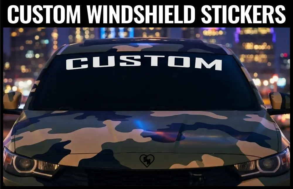 CUSTOM WINDSHIELD BANNERS, CUSTOM STICKERS, WINDOW DECALS, CAR STICKER - STICKERNERD