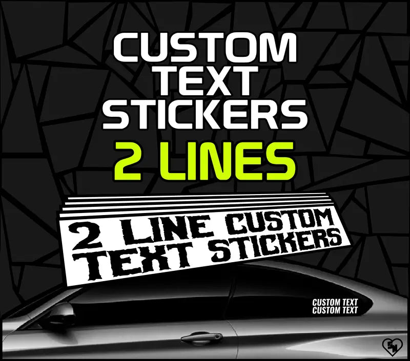 Custom 2 Line Text Stickers - Custom Window Decals - StickerNerd - STICKERNERD.COM