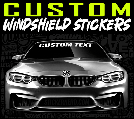 CUSTOM TEXT WINDSHIELD BANNERS CAR STICKERS CUSTOM WINDOW