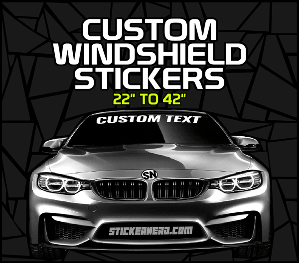 CUSTOM TEXT WINDSHIELD BANNERS - CAR STICKERS - CUSTOM WINDOW DECALS ...