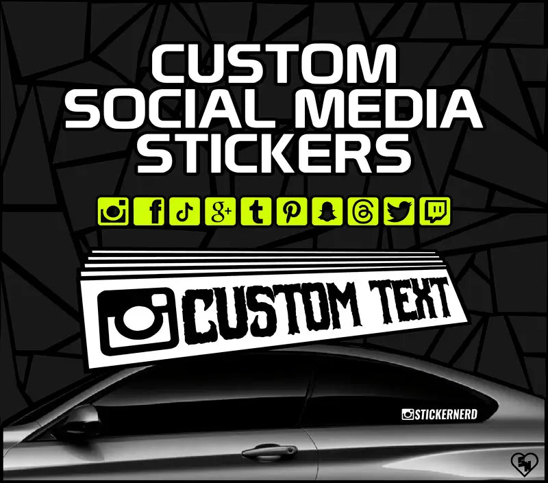 Custom Social Media Stickers - Custom Car Window Decals - STICKERNERD.COM