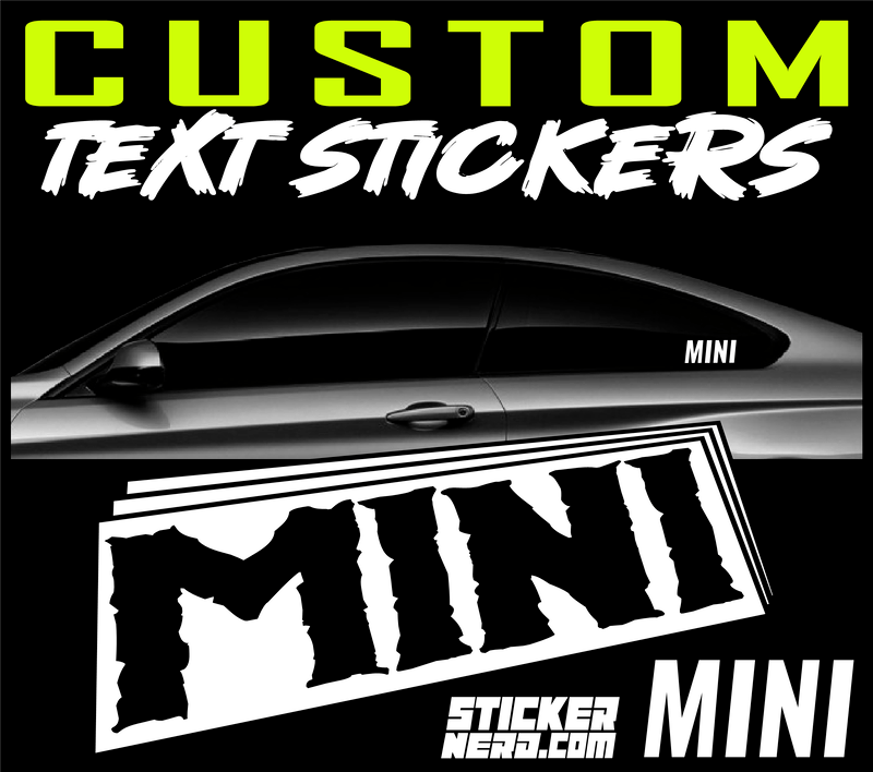 4" Custom Text Mini Stickers - Decal - STICKERNERD.COM