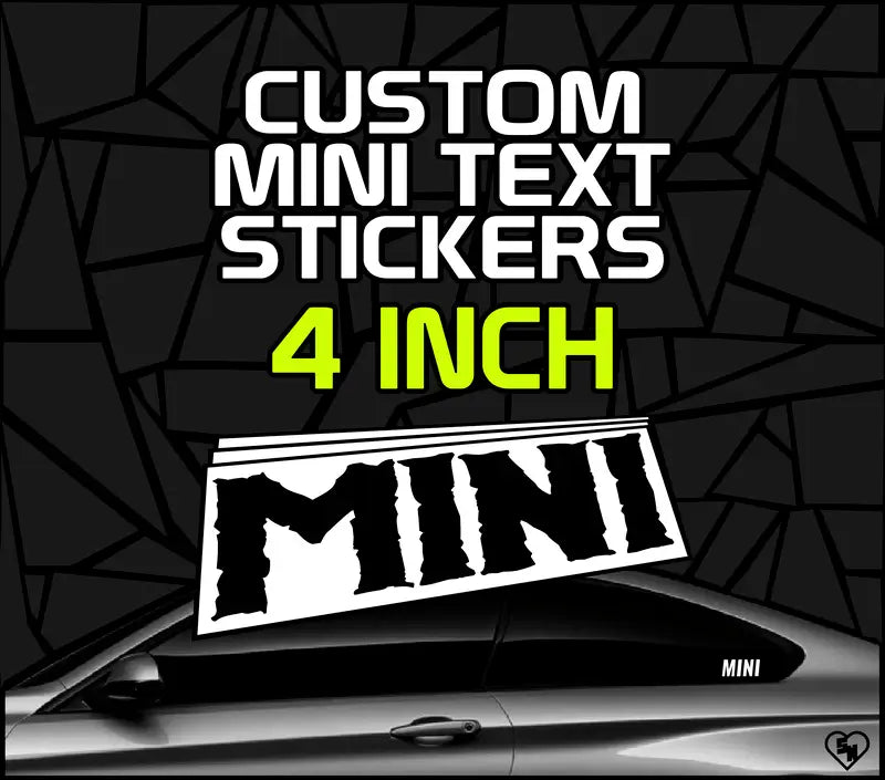 4" Custom Text Mini Stickers - Custom Window Decals - STICKERNERD.COM