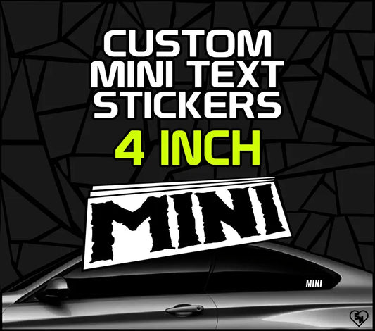 4" Custom Text Mini Stickers - Custom Window Decals - STICKERNERD.COM