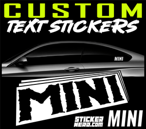4" Custom Text Mini Stickers - Decal - STICKERNERD.COM
