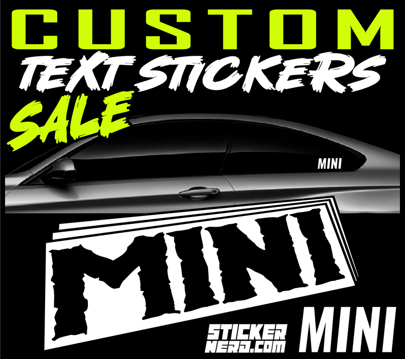 4" Custom Text Mini Stickers - Decal - STICKERNERD.COM