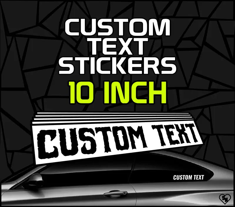 10" Custom Text Stickers - Window Decals - STICKERNERD.COM